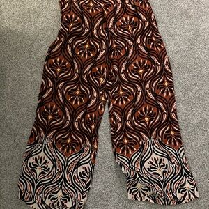 Anthropologie Brown and Black Patterned Pants